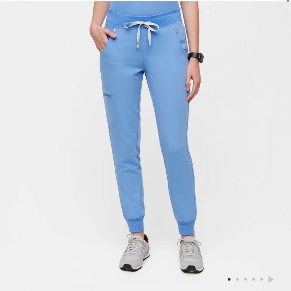 Figs Women's Ceil Blue Track Jogger Pants- Medium Talk